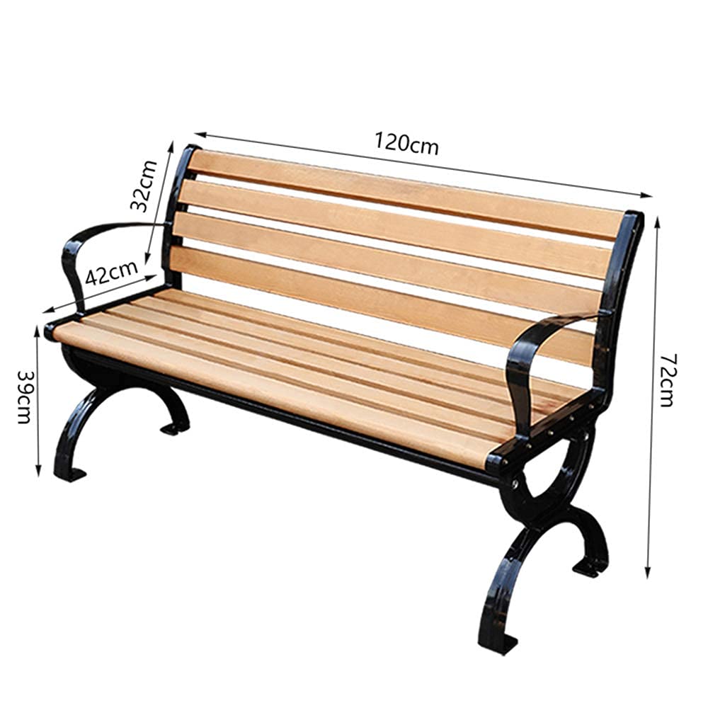 Amazon.co.jp: ガーデンベンチ屋外金属椅子、防食無垢材パーク